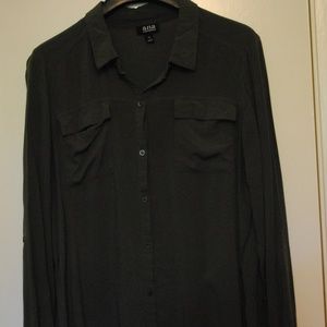 A.N.A. army green button down shirt